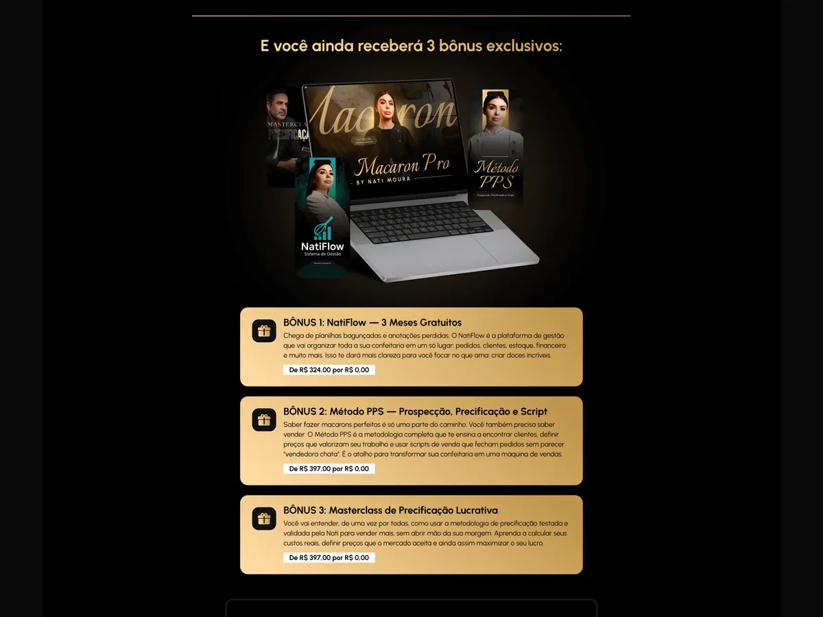 The three bonuses, each with its value