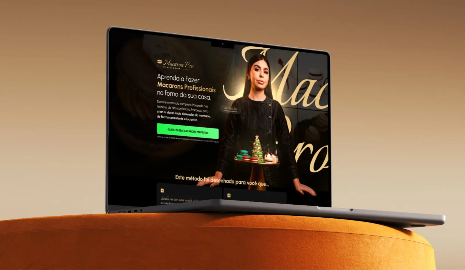 The page on a laptop