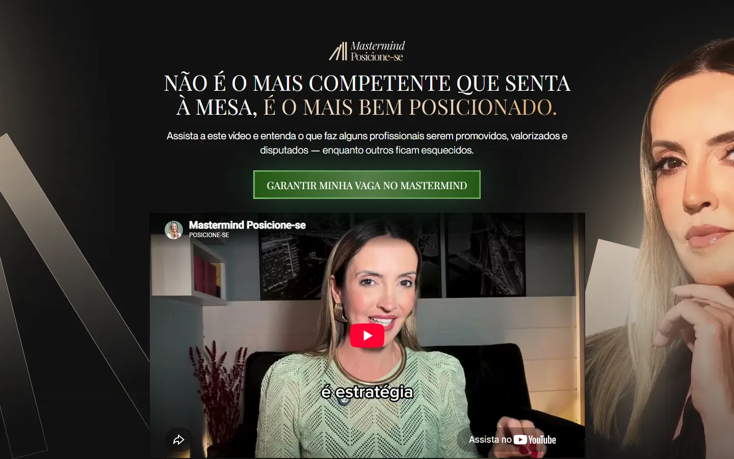 Mastermind Posicione-se sales page by Fernanda de Morais
