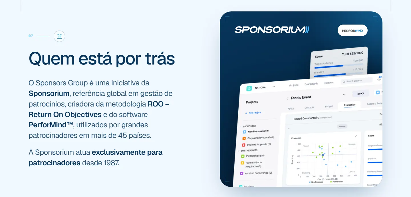 Who’s behind it, with a screen from Sponsorium’s software